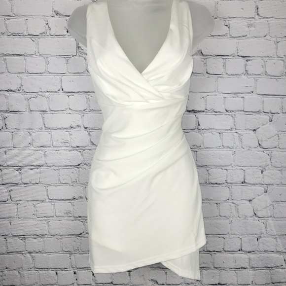 NWT Windsor Size S White Pleated Wrap Dress - Picture 2 of 10